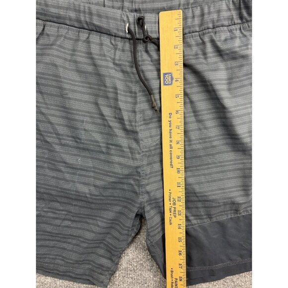 Tasc Athletic Shorts Men's L Gray Stripe Drawstring Pockets Cotton Bamboo Lined - Picture 5 of 9